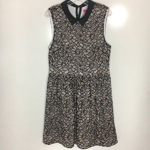 Betsey Johnson Nude Black Lace dress sz 14